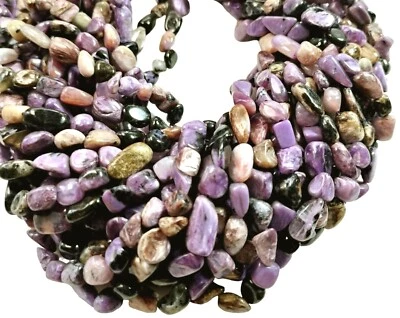 Natural Charoite 5-12mm Irregular Pebbles 15.5" str. 50 beads+/- Russia Gemstone - Image 1 of 4