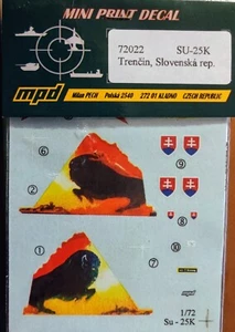 Sukhoi Su-25 K, Trencin Slowakei, Mini Print Decal, Scale: 1/72, Kit: 72022 - Bild 1 von 2
