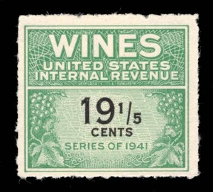 MOMEN: US STAMPS #RE129 REVENUE WINES UNUSED NO GUM LOT #93546 - Picture 1 of 2