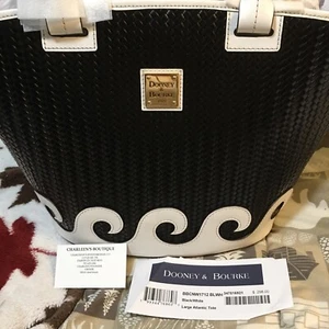 Dooney and Bourke Black/ White Large Atlantic Tote NWTS - Picture 1 of 10