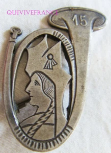 IN13561 - INSIGNE 15° Bataillon de Chasseurs Alpins,cor ovale, embouti, A.B.P. - Picture 1 of 2