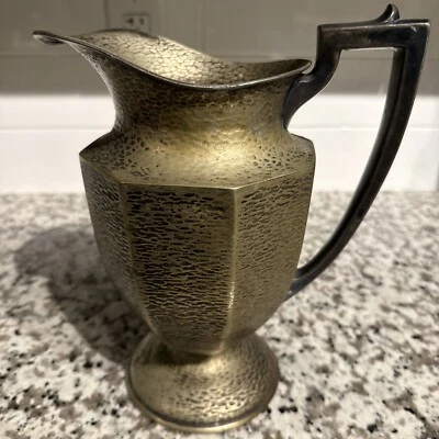 20 世纪 30 年代复古 SHEFIELD 设计手工制作美国正品锡制 10 英寸水壶 — 第 1/4 张图片