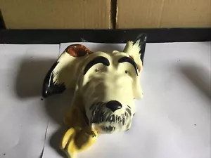 Eine schöne Art Deco Scotty Hund Wandmaske handbemalt 7" Höhe 5" Breite 2" Tiefe - Bild 1 von 5