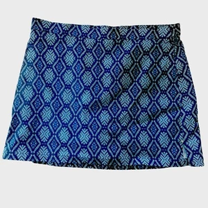 Rafaella Comfort Skort Azul XXL Patrón Geométrico 38” Cintura Elástica 18” Largo - Imagen 1 de 3