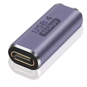 Accoppiatore USB C da donna a donna 40 Gbps adattatore USB4 3.2 OTG 8K 100 W ricarica rapida - Foto 1 di 9