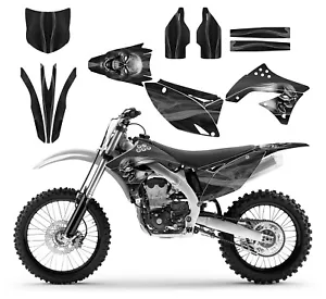 KX 450F 2009 2011 KXF450 kit de gráficos servicio personalizado gratuito #6666 Metal Skull - Imagen 1 de 6