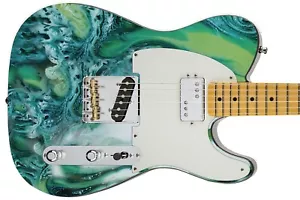 Sticka Steve's Guitarra Skin Hacha Envoltura Re-skin Pistacho Ranura Espacial Remolino 719 - Imagen 1 de 12