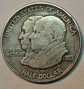 1923-S Monroe Doctrine Commemorative Half Dollar — Circulated - Picture 1 of 12