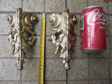 Vintage Pair Solid Brass Feet For Furniture Leg End Caps Nice Tall Leg Covers Cover