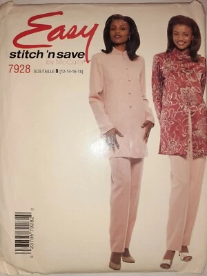 Tunic Top Pants McCalls 12 14 16 18 Sewing Pattern 7928 Stitch N Save 90s UC - Image 1 of 4