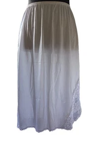 Body LITES VTG J.C.Penney Gray Half Slip Skirt Nylon Lace Slit/ Trim MD Lingerie - Picture 1 of 14