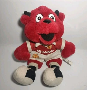 Fred der rote Teufel Maskottchen Plüschtier Vintage Manchester United scharf 8 Zoll Fußball - Bild 1 von 10