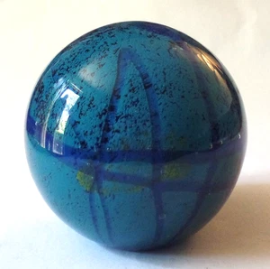 Vintage Multicolor Abstrakte Kunst Glaskugel Kugel Briefbeschwerer (i) - Bild 1 von 7