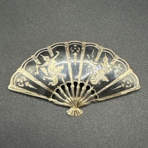 2.5” Sterling Silver Black Siam Hand Fam Brooch Pin 7g 925 S24 - Picture 1 of 5
