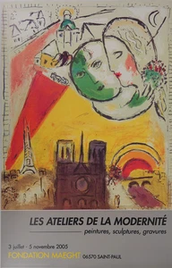 Marc CHAGALL : Les Amoureux de Notre-Dame de Paris - Affiche originale - Imagen 1 de 5