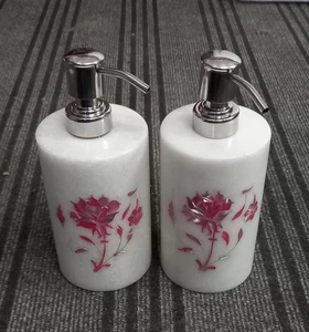 White marble soap dispenser for halloween gift for her/ refill shampoo dispenser - Picture 1 of 6