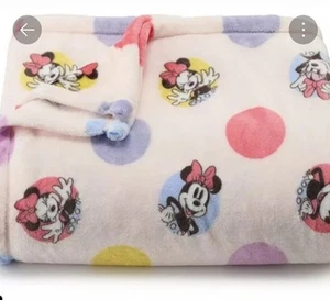 Minnie Mouse Blanket The Big One Plush Pink Polka Dots 60 x 72 inches Extra Soft - Picture 1 of 3