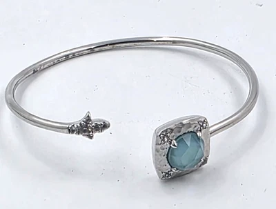 Brazalete de plata de ley de topacio y zafiro blanco de diseñador GABRIEL & Co. S412928 Foto 1 de 4