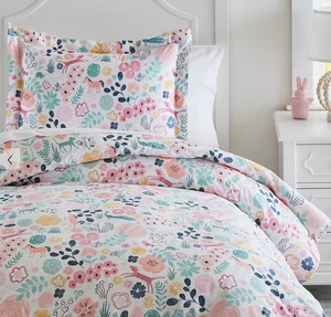Pottery Barn Kids Sasha's Garden Duvet Cover Full/Queen & Two (2) Pillow Sham - Picture 1 of 13