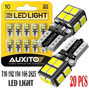 20x AUXITO T10 W5W 194 168 2825 LED Interior Cuña Bombilla Blanco 14-LED EXC - Imagen 1 de 14