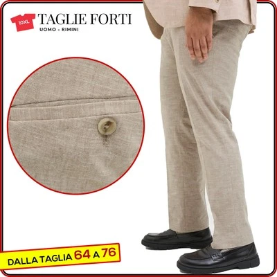 men's light summer cotton-linen trousers PLUS SIZES from 56 to 70 Jack Jones - Imagen 1 de 4