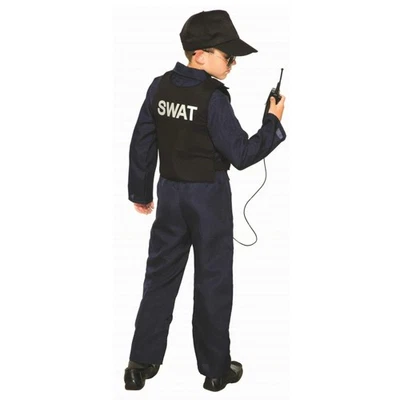 Kinder Jungen Polizei Klatsche marineblau Medium 8-10 neu Halloween Kostüm Overall - Bild 1 von 2
