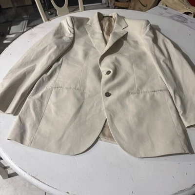 Blazer Guy Laroche Hombres 41R Beige Crema Lana Carrera Deportes Abrigo Traje Chaqueta Foto 1 de 4