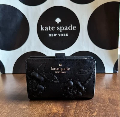 NEW Kate Spade Madison Floral Applique Medium Bifold Wallet KL868 Retail $219 - Image 1 of 4