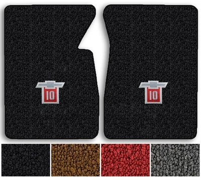 1960-1972 Chevrolet C10 Pickup 2pc Loop Carpet Floor Mat Set with Logo - Image 1 of 3