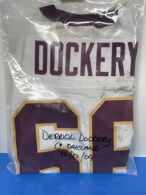 NFL Game Worn Jersey Washington Redskins Derrick Dockery 12/13/09 At Oakland - Image 1 of 4