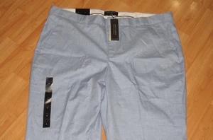 NWT New BANANA REPUBLIC Ryan Pants Womens 18 Slim Mid Rise Straight Washabl Blue - Picture 1 of 5