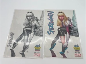 2 COPY LOT Spider-gwen 2 midtown exclusive regular and sketch cover Mike Deodato - Picture 1 of 3
