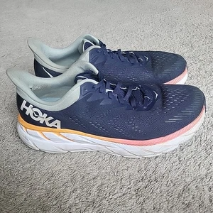 Hoka One One Clifton 7 Sneakers Womens 10.5W Wide Navy Athletic Running Shoes - Picture 1 of 14