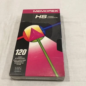 Cinta VHS de alto estándar en blanco Memorex HS T-120 6 horas NUEVA SELLADA - Imagen 1 de 4