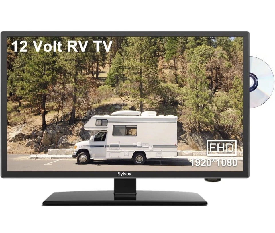 Sylvox 12/24 Volt 27 Inch RV TV 1080P Built-in DVD Player Speaker FM Radio - Image 1 of 4