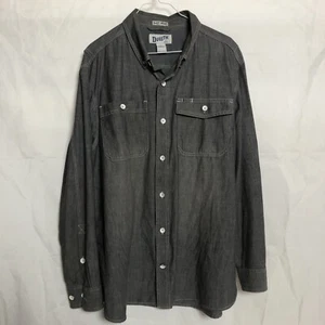 Duluth Trading Shirt Men Large GreyUntucked Long Sleeve Button Adult - Picture 1 of 4