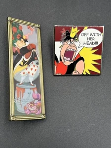 2 PIN S Disney Haunted Mansion Stretching Portrait Queen of Hearts Cheshire Cat - Picture 1 of 5