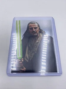 2010 Topps Star Wars Galaxy Serie 5 Folienkunst Qui-Gon Jinn Randy Martinez - Bild 1 von 8