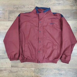 Perry Ellis Mens Full Zip Lightweight Jacket Collared XL Burgundy & Navy Pockets - Picture 1 of 11