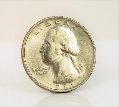RARE 1981-P FILLED DIE ERROR UNCIRCULATED OBVERSE REVERSE RIM MM GONE QUARTER - Image 1 of 2