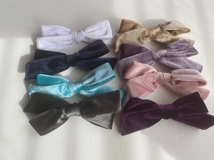 Velvet Hair Bows set of 8 - Picture 1 of 2