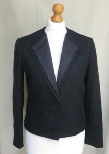 Chaqueta Blazer Vintage Windsmoor Lana Negra A Medida Formal Talla 8/10 - Imagen 1 de 9