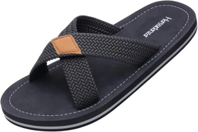 Harssidanzar KM229EU Herren Cross Slide Sandalen Slip on Bequeme Schuhe # NEU