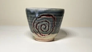 Wheel Thrown Cup Blue, Red - White - Picture 1 of 6