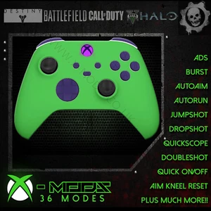 XBOX ONE SERIES RAPID FIRE CONTROLLER - CARNAGE MOD 2.0- LIME GREEN - PURPLE KIT - Picture 1 of 7