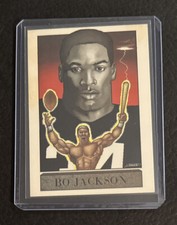 1990 Broder Oddball Promo Art Bo Jackson Card, Raiders, Royals