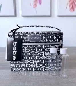 BEBE Kosmetiktasche Hart Make-up Zugkoffer klein - schwarz weiß Log - Bild 1 von 6
