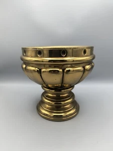 Vintage Decorative Brass Planter Crown Pedestal Bowl 7" Mid-century '60s - Picture 1 of 11