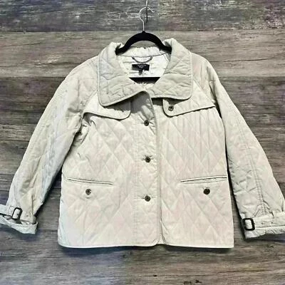Chaqueta acolchada Talbots beige talla mujer pequeña mediana Foto 1 de 4