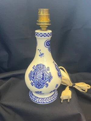 Pied de lampe, Gien, modèle "Vieux Rouen", signé, XXe - Photo 1/4